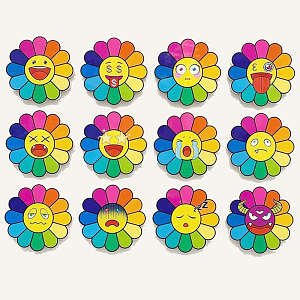 Арт-объекты на стену веселые цветы Takashi Murakami flower