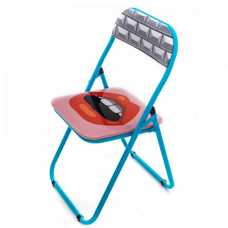 Стул Seletti Folding Chair Mouth Мульти Голубой Стул Seletti Folding Chair Mouth Мульти Голубой в Липецке | Loft Concept