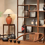 Стеллаж деревянный с полками для хранения Moon Walnut Furniture варинант исполнения - 4 | Loft Concept в Липецке