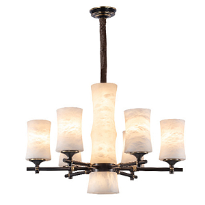 Дизайнерская люстра 6 плафонов из натурального мрамора Marble Shades Chandelier