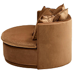 Кушетка круглая с обивкой из велюра коричневая Milky Brown Chair варинант исполнения - 3 | Loft Concept в Липецке