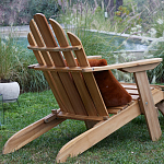 Уличное кресло из массива акации Adirondack Wooden Chair Natural варинант исполнения - 7 | Loft Concept в Липецке