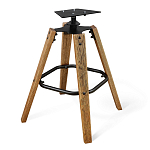 Барный стул со спинкой и мягкой обивкой с ромбами на 4-х деревянных ножках Бежевый Велюр Ava Charm варинант исполнения - 5 | Loft Concept в Липецке