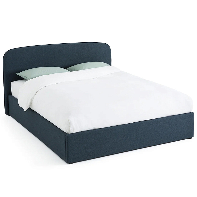 Двуспальная кровать с подъемным механизмом Mathise Bed Deep Blue Темно-синий Двуспальная кровать с подъемным механизмом Mathise Bed Deep Blue Темно-синий в Липецке | Loft Concept