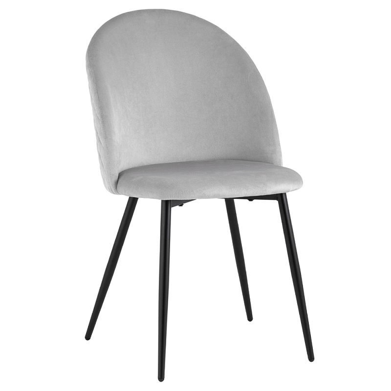 Мягкий стул в сером велюре Miruna Chair Черный Серый Мягкий стул в сером велюре Miruna Chair Черный Серый в Липецке | Loft Concept