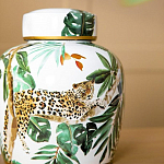 Ваза с крышкой фарфоровая с ручной росписью Leopard Collection  варинант исполнения - 3 | Loft Concept в Липецке