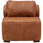 Кожаное модульное кресло коричневое без подлокотников с подушкой Coul Leather Modular Armchair варинант исполнения - 2 | Loft Concept в Липецке