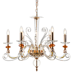 Люстра с 6-ю лампочками и изогнутыми прозрачными элементами из стекла Twisted Glass Candles Chandelier варинант исполнения - 1 | Loft Concept в Липецке