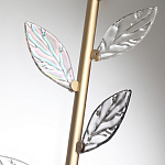 Бра с золотистой вертикальной трубкой и декоративными прозрачными листьями из стекла Sylva  варинант исполнения - 6 | Loft Concept в Липецке