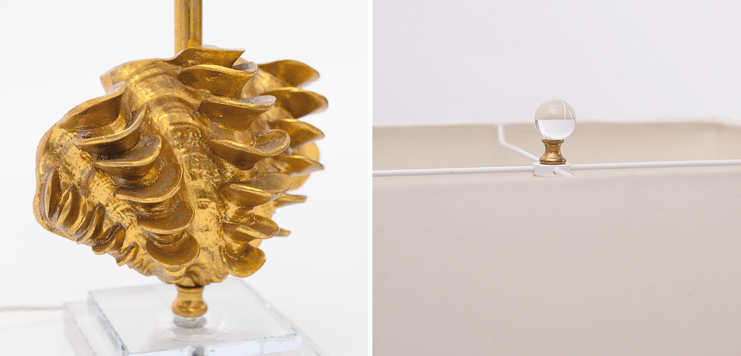 Настольная лампа Golden Shell Table Lamp с абажуром Настольная лампа Golden Shell Table Lamp с абажуром - Loft-Concept в Липецке