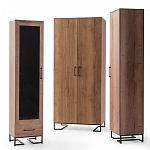 Шкаф-витрина в стиле лофт с чёрной стеклянной дверью Urban Style Space 2 варинант исполнения - 4 | Loft Concept в Липецке