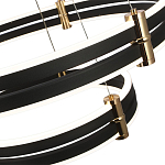 Люстра светодиодная с 3-мя плафонами в форме колец из акрила и алюминия с пультом для регулировки света Ring Horizontal Anthracite варинант исполнения - 2 | Loft Concept в Липецке