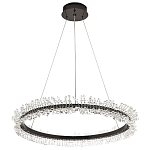 Кольцевая люстра с хрустальным декором Rowan Crystal Ring Horizontal Black Chandelier варинант исполнения - 2 | Loft Concept в Липецке