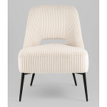 Кресло лаунж Бостон велюр рельефный молочный на черных ножках варинант исполнения - 4 | Loft Concept в Липецке