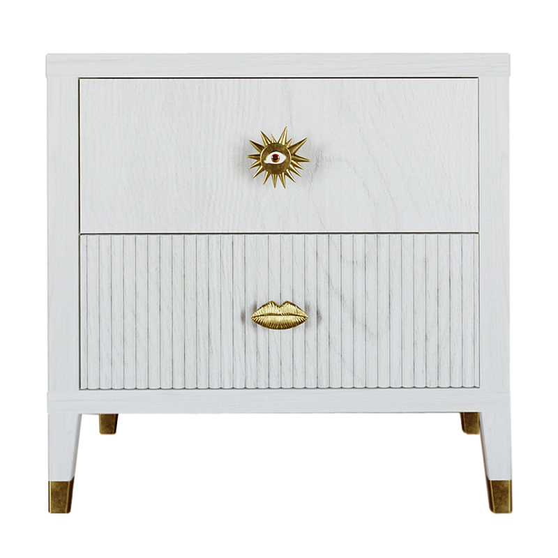 Тумба прикроватная с двумя ящиками Elsa Dreams White Белый в Липецке | Loft Concept 