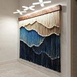Текстильный Арт-объект на стену ручной работы из веревок Blue Mountains варинант исполнения - 1 | Loft Concept в Липецке