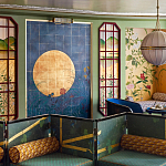 Обои ручная роспись Tsukimi Original colourway on gilded silk with antiquing варинант исполнения - 1 | Loft Concept в Липецке