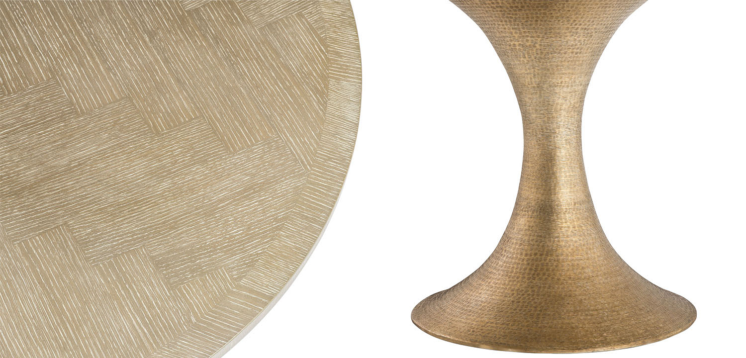 Обеденный стол Eichholtz DINING TABLE MELCHIOR ROUND brass Обеденный стол Eichholtz DINING TABLE MELCHIOR ROUND brass - Loft-Concept в Липецке