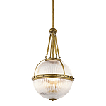 Подвесной светильник с рифленым стеклянным плафоном в форме шара Kichler варинант исполнения - 1 | Loft Concept в Липецке