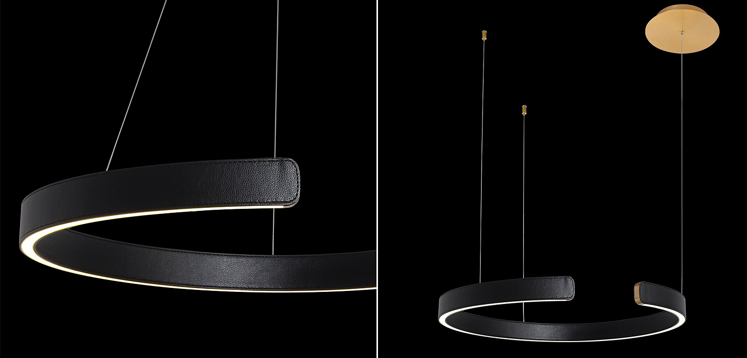 Подвесной светильник Half Ring black leather 60 Подвесной светильник Half Ring black leather 60 - Loft-Concept в Липецке