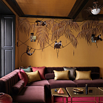 Обои с вышивкой ручной работы Étienne Original colourway on wool sateen варинант исполнения - 2 | Loft Concept в Липецке