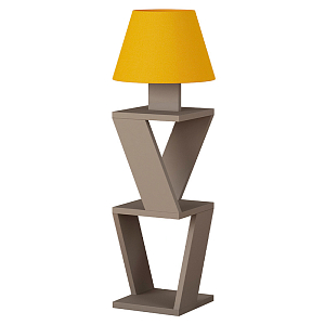 Торшер бежевый с каркасом с 2-мя полками и тканевым абажуром KOZENA SIDE FLOOR LAMP
