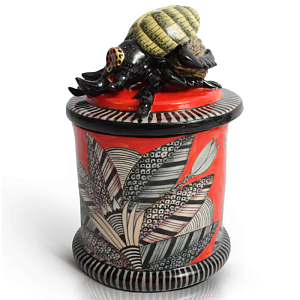 Сосуд с Крышкой красный Dung Beetle Candle Of Hope