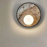 Бра круглое с каменным диском в металлической раме Sandstone Painting варинант исполнения - 4 | Loft Concept в Липецке