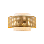 Подвесной светильник с декоративным поясом из плетеного бамбука Biuloggicu варинант исполнения - 1 | Loft Concept в Липецке