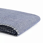 Плед из шерсти мериноса темно-синего цвета 130×180 см Indigo Waves варинант исполнения - 3 | Loft Concept в Липецке