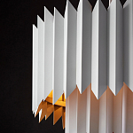 Люстра белая с гофрированным двойным абажуром Corrugated Double Lampshade варинант исполнения - 4 | Loft Concept в Липецке