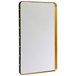 Зеркало прямоугольное в металлической раме с кожаной отделкой Loft in Reflection варинант исполнения - 1 | Loft Concept в Липецке