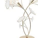 Настольная лампа с изогнутыми золотыми ветвями и белыми лепестками Wintery flovers варинант исполнения - 1 | Loft Concept в Липецке