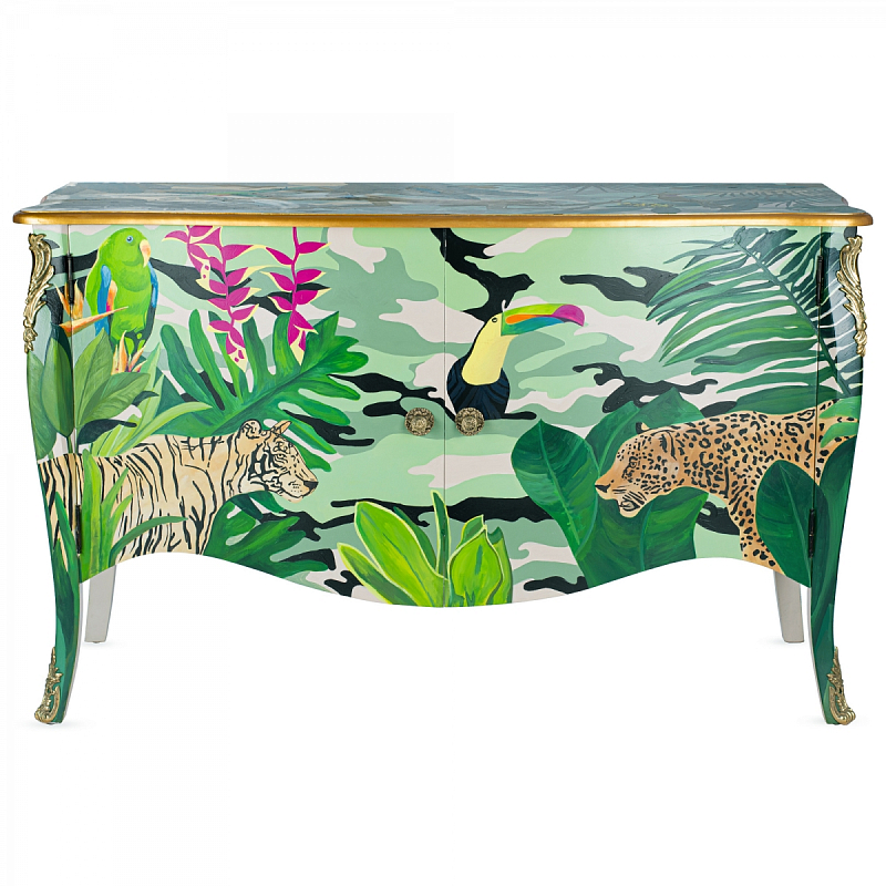 Комод L.XV DRESSER Flowers Jungle Серебряный Зеленый Комод L.XV DRESSER Flowers Jungle Серебряный Зеленый в Липецке | Loft Concept