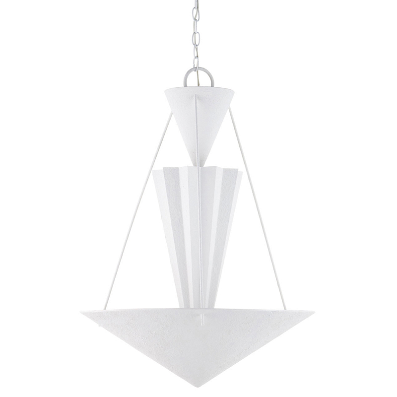 Люстра светодиодная белая геометрической формы с рифленым плафоном White Geometric Lamps Белый Люстра светодиодная белая геометрической формы с рифленым плафоном White Geometric Lamps Белый в Липецке | Loft Concept