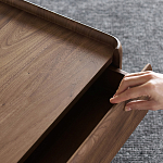 Прикроватный деревянный столик с 2-мя ящиками Moon Walnut Furniture варинант исполнения - 9 | Loft Concept в Липецке