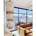 Люстра круглая трехъярусная из бахромы Milk Gradient Braided Fringe варинант исполнения - 3 | Loft Concept в Липецке