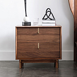 Прикроватный деревянный столик с ящиками Moon Walnut Furniture варинант исполнения - 2 | Loft Concept в Липецке