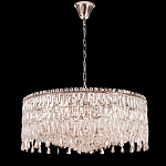 Люстра круглая с хрустальными подвесками на серебряном каркасе Roul Crystal Light варинант исполнения - 7 | Loft Concept в Липецке