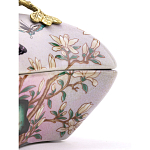 Шкатулка фиолетового цвета с рисунком бабочек и крышкой с фигуркой птицы на ветке Eden Garden варинант исполнения - 5 | Loft Concept в Липецке