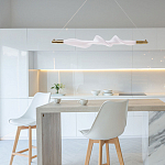 Люстра горизонтальная с волнистым белым плафоном Golden Swirl варинант исполнения - 11 | Loft Concept в Липецке