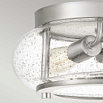 Потолочный светильник цвета никель с плафоном из прозрачного фактурного стекла Quoizel варинант исполнения - 2 | Loft Concept в Липецке