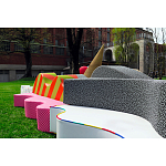 Дизайнерский модульный диван волнистой формы с цветным принтом Poltronova Superonda Sofa варинант исполнения - 37 | Loft Concept в Липецке