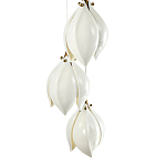 Подвесной светильник светодиодный с 6-ю белыми плафонами в виде цветов Flower Light Gold варинант исполнения - 3 | Loft Concept в Липецке