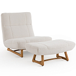 Кресло с обивкой букле Lino White  Boucle Armchair варинант исполнения - 6 | Loft Concept в Липецке