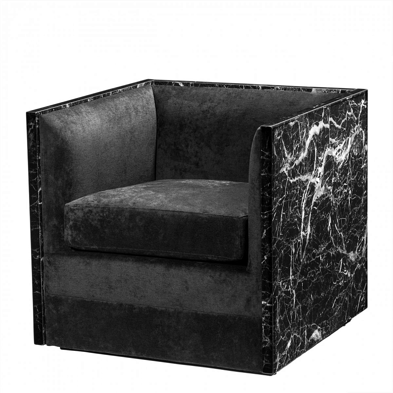 Кресло Eichholtz Chair Calabria Черный Черный Мрамор Nero Кресло Eichholtz Chair Calabria Черный Черный Мрамор Nero в Липецке | Loft Concept