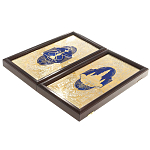 Нарды настольные из натурального камня лазурит и долерит Backgammon from Stone варинант исполнения - 14 | Loft Concept в Липецке