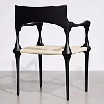 Стул дизайнерский с плетеным сидением Kronos Dining Chair Black варинант исполнения - 5 | Loft Concept в Липецке