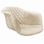 Барный стул со спинкой и подлокотниками на 4-х деревянных ножках Кремовый Велюр Ava Charm варинант исполнения - 2 | Loft Concept в Липецке