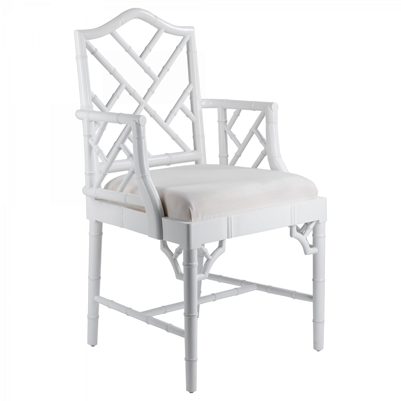 White Chippendale Arm Chair Белый White Chippendale Arm Chair Белый в Липецке | Loft Concept